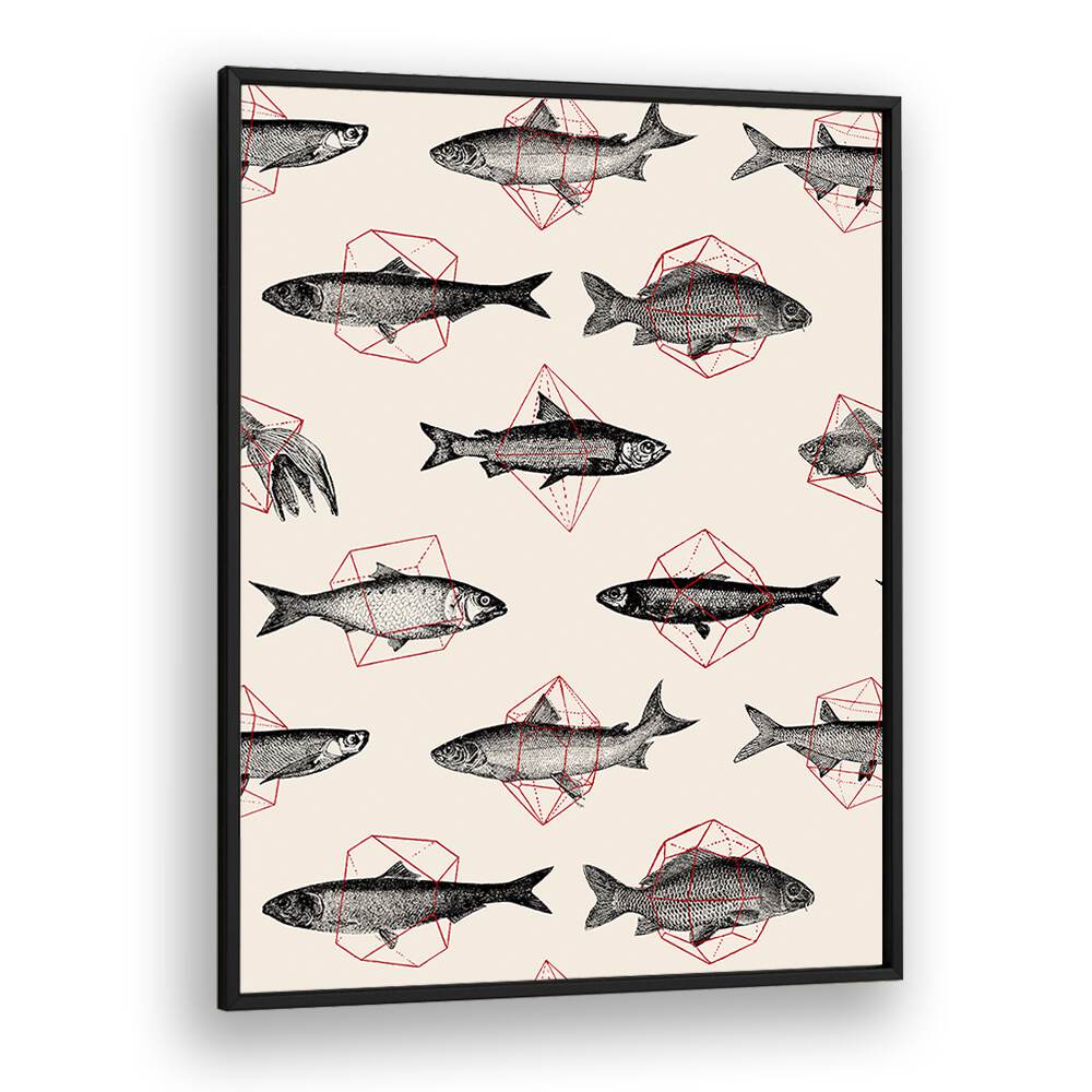 FISHES IN GEOMETRICS BY FLORENT BODART, WILDLIFE ART PRINTS