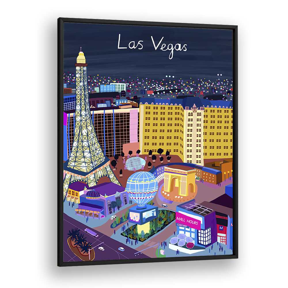 LAS VEGAS NIGHT VIEW BY CARLA DALY, TRAVEL POSTER