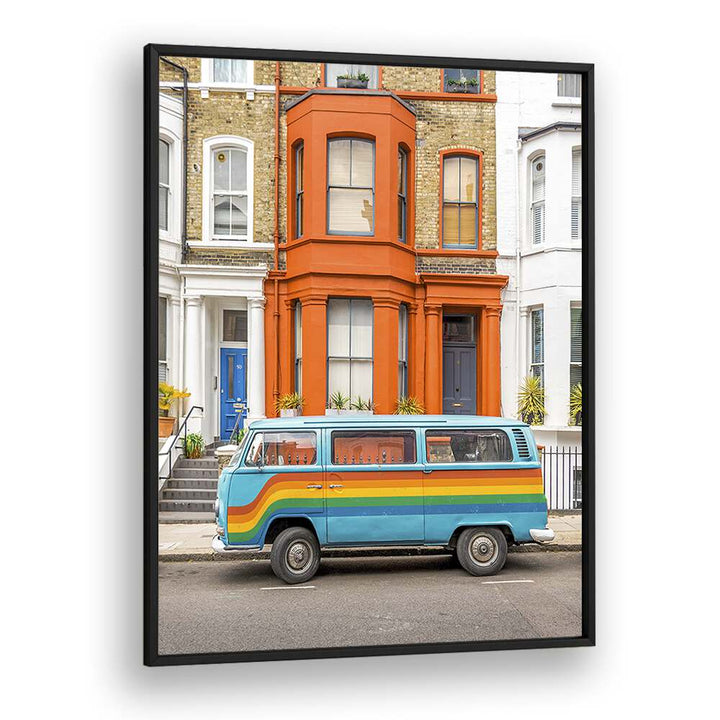 RETRO RAINBOW VAN BY GABOR ESTEFAN, STREET PHOTOGRAPHY ART PRINTS