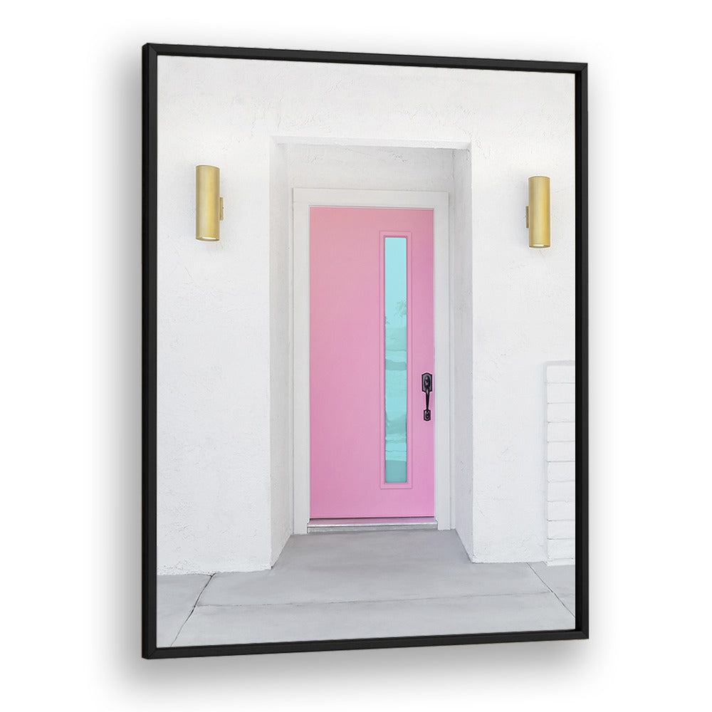 surreal painting - PINK DOOR WITH A BLUE WINDOW by Asianmonk