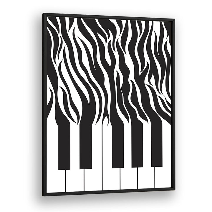 ZEBRA PIANO PRINT BLACK AND WHITE BY SARAH MANOVSKI, ART PRINT