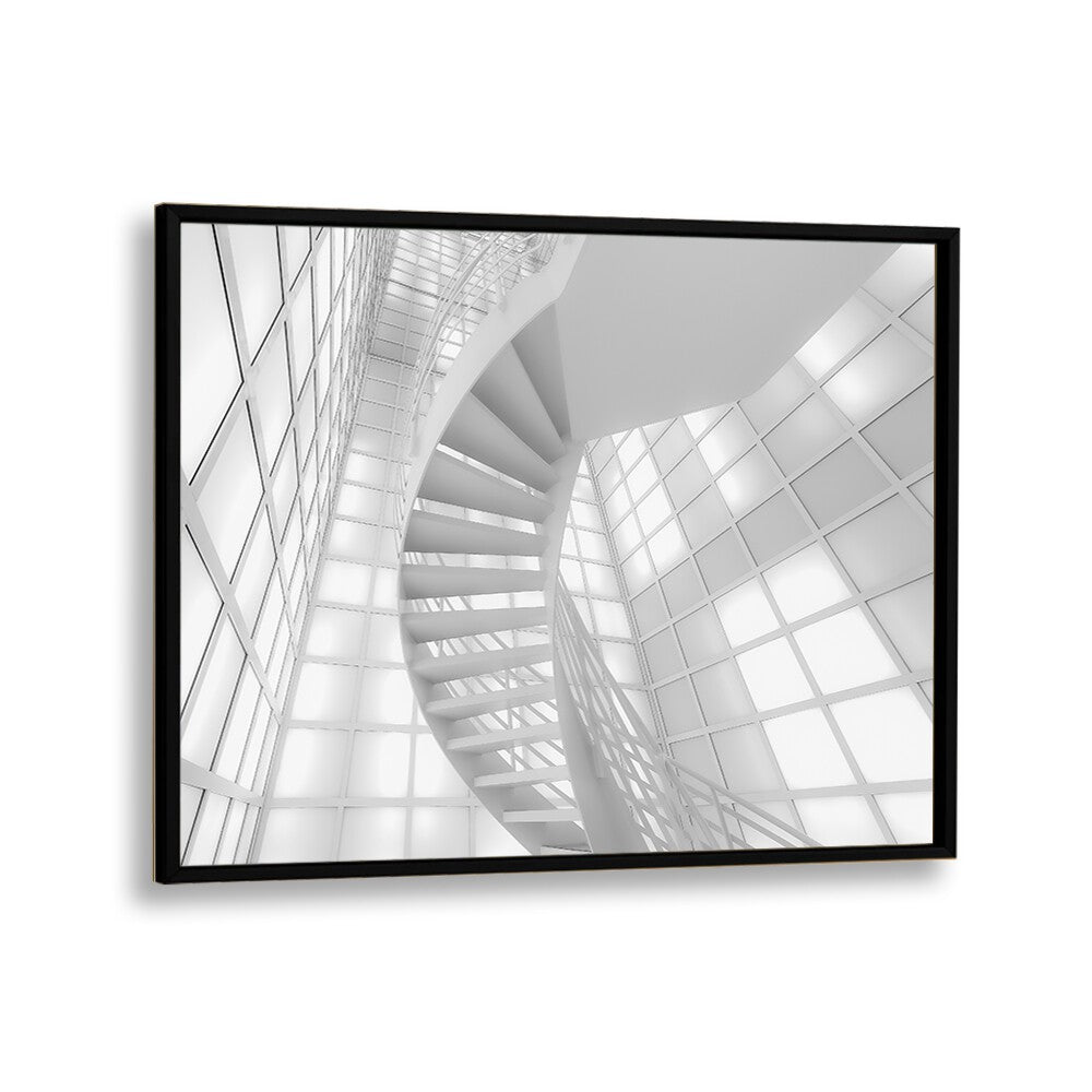 ABSTRACT painting - STAIRS IN WHITE by Asianmonk