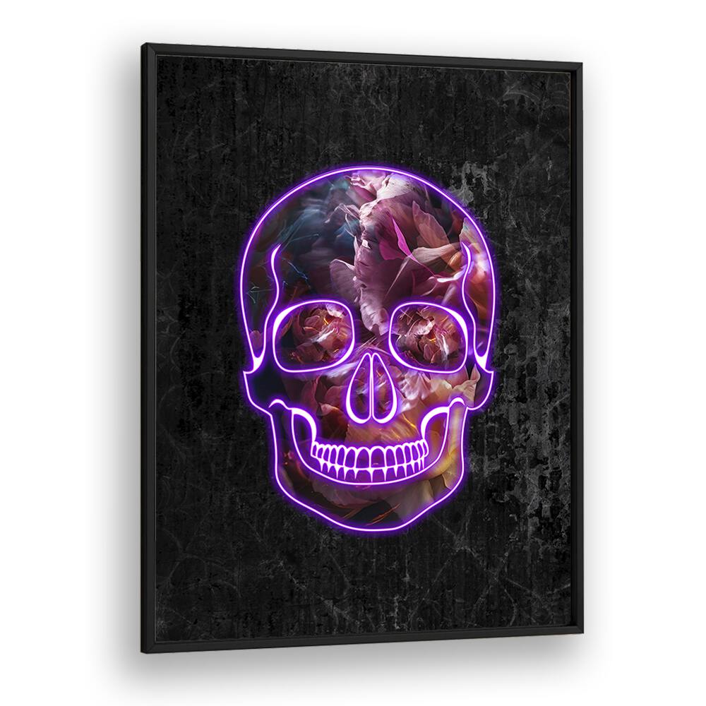 NEON HALLOWEEN SKULL BY SARAH MANOVSKI, BOTANICAL ART PRINT