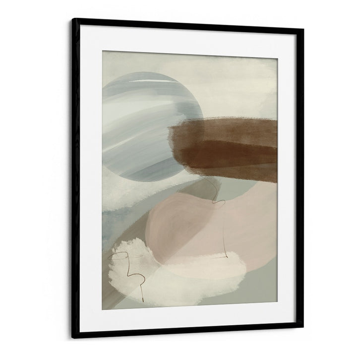 Modern abstract painting titled "ABSTRACT GREEN HORIZON," featuring soft colors and organic shapes for stylish decor.
