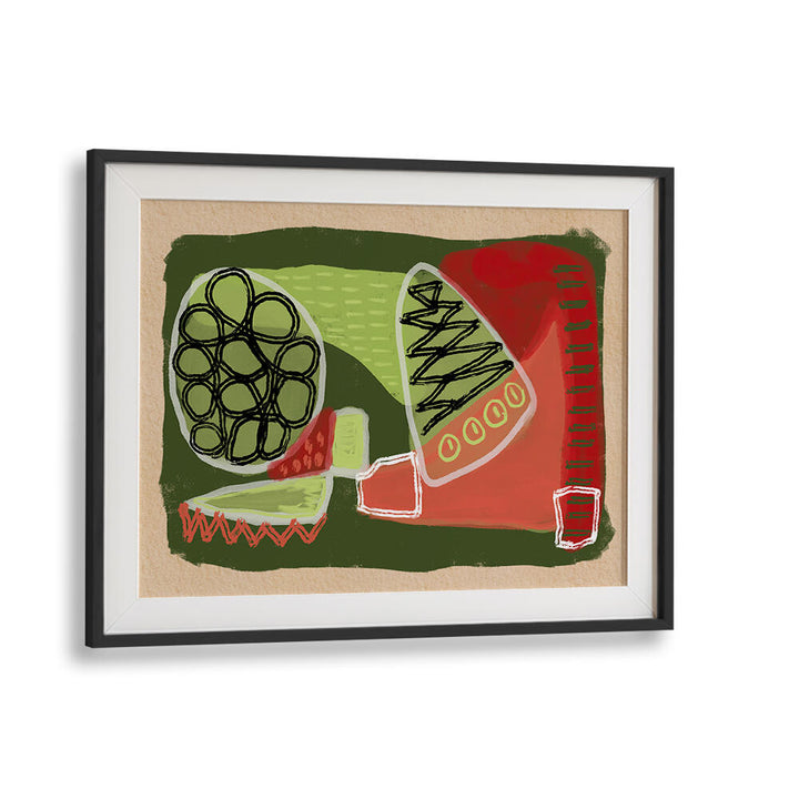 ABSTRACT GREEN AND RED , ABSTRACT PAINTINGS