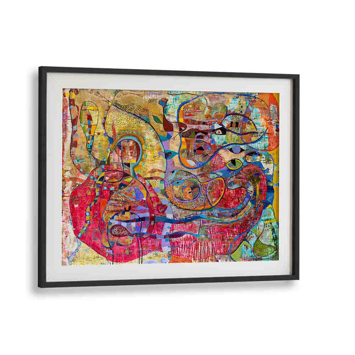 Blackmount BABY , ABSTRACT PAINTINGS: framed colorful abstract art with soft pastels and organic shapes for a nursery or living space