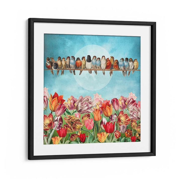 BIRDS OVER TULIP GARDEN