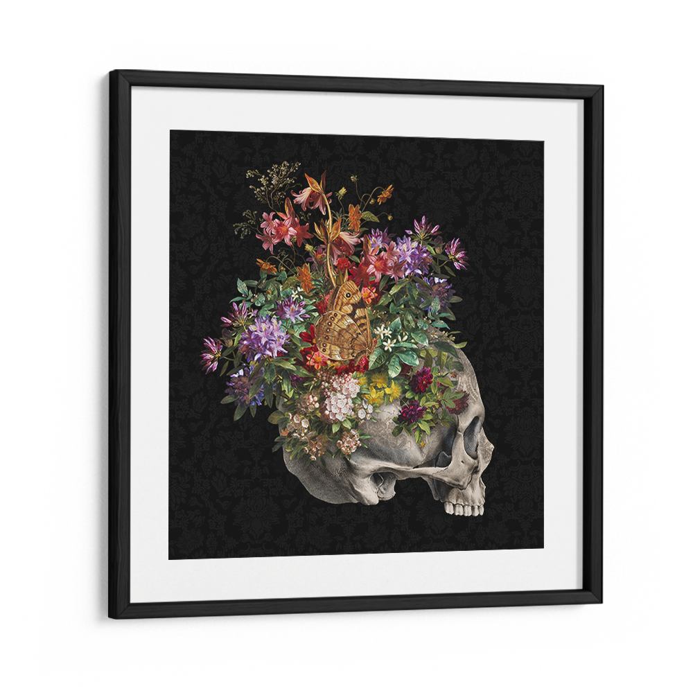 BLOOMING SKULL WITH BUTTERFLY
