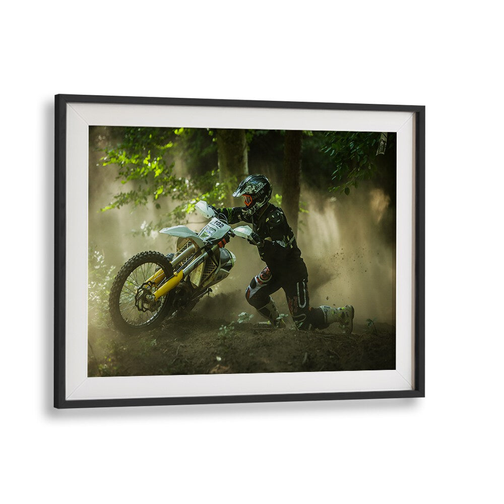 Dynamic rider navigating through dust in the CARPATH ENDURO I, PHOTOGRAPHY PRINTS, perfect for any adventurous space.