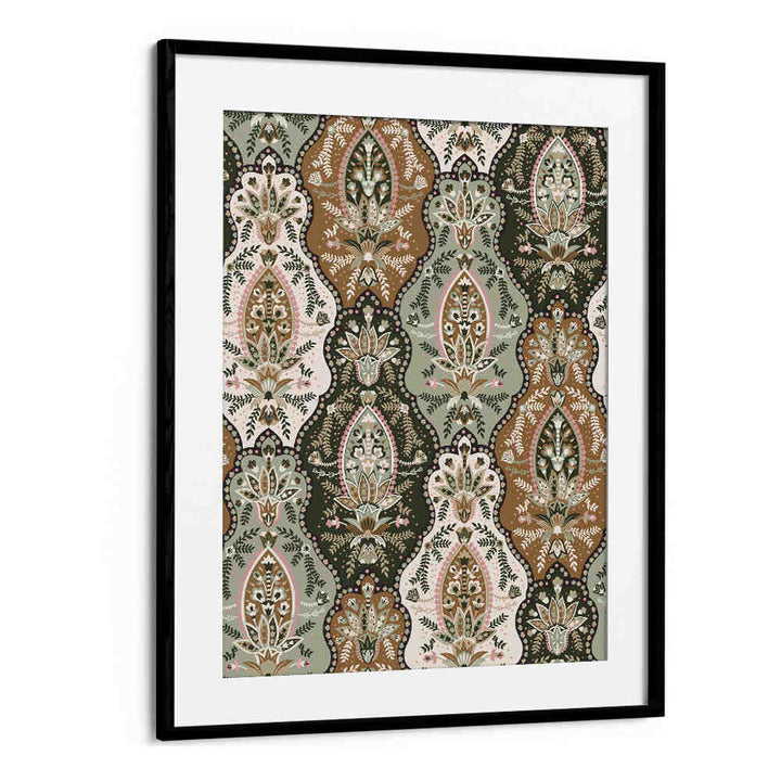 COUNTRY HOUSE PAISLEY GREEN , PATTERN ART PRINTS
