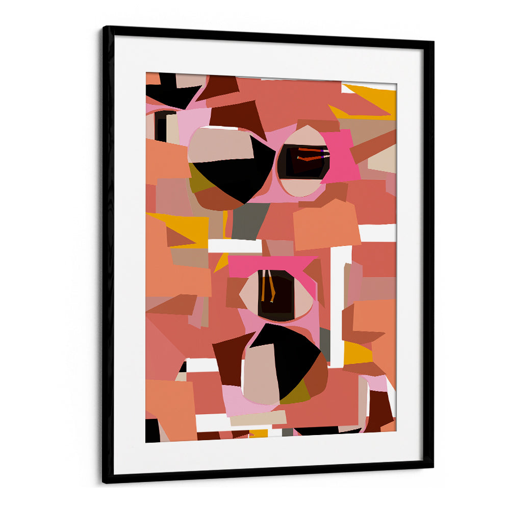 Bold deep pink hues and geometric patterns in DEEP PINK GEOMETRIC SHAPES I, GEOMETRIC ART PRINTS, perfect for modern decor.
