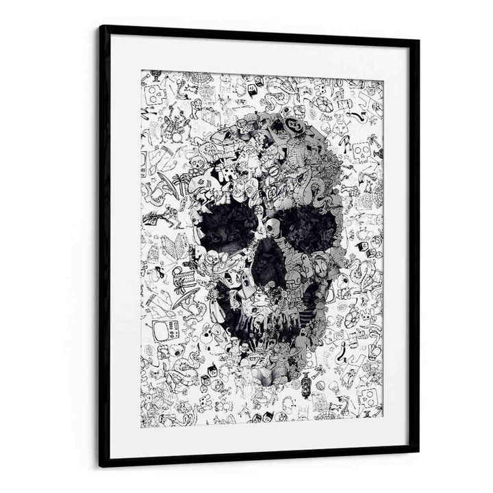DOODLE SKULL , SURREAL ART PRINTS