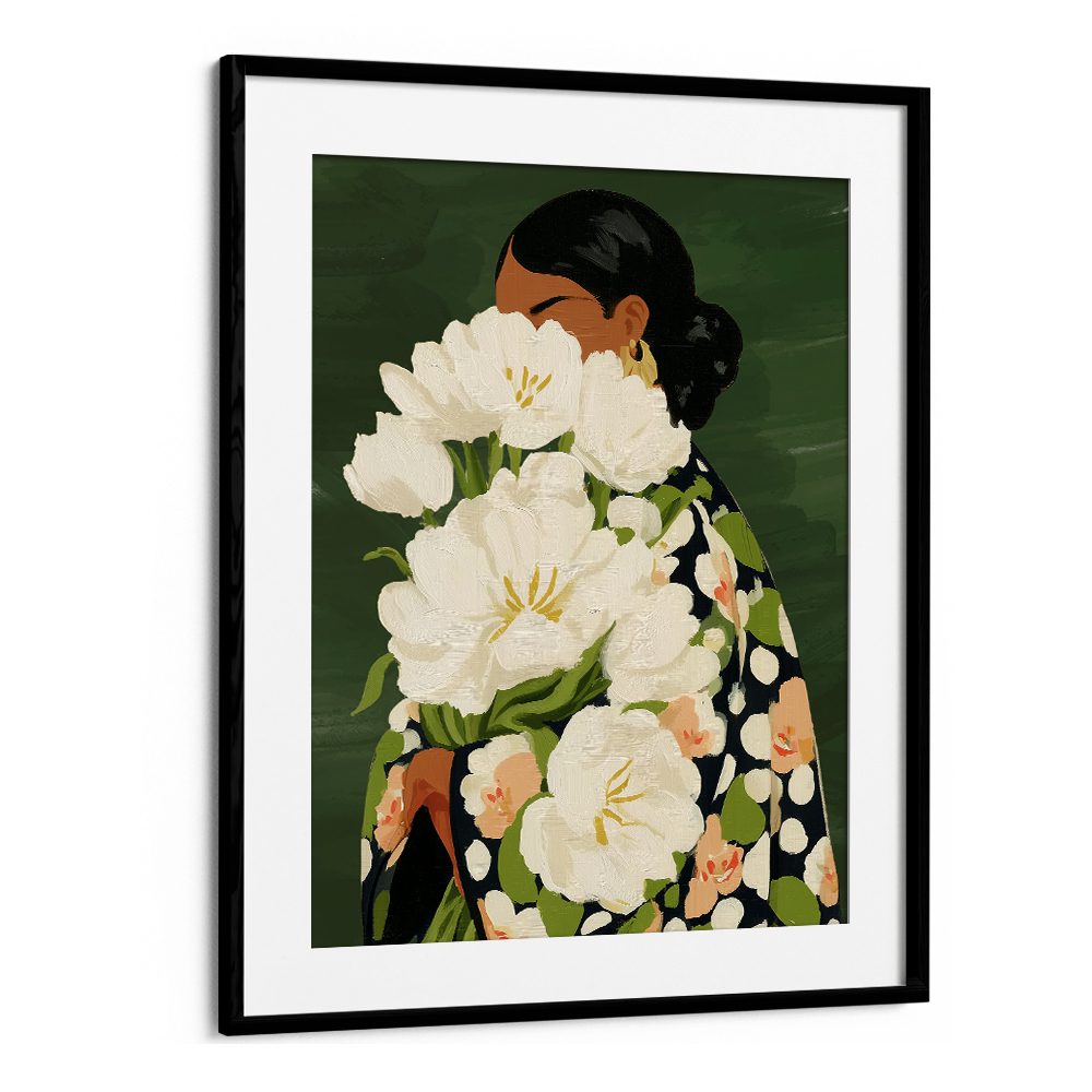 ELEGANT WOMAN AND FLOWERS