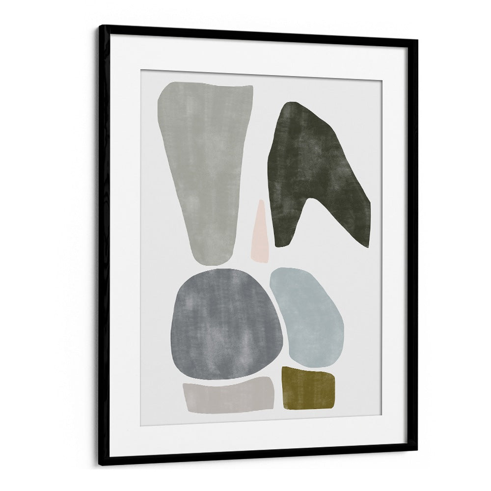 Modern geometric shapes create a stylish look in the FIGURE NO I, GEOMETRIC ART PRINTS for elegant home décor.
