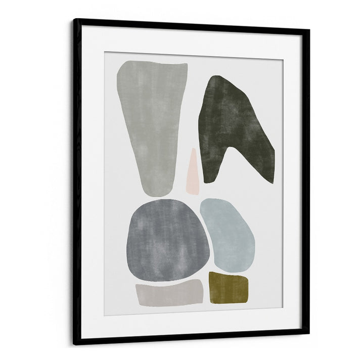 Modern geometric shapes create a stylish look in the FIGURE NO I, GEOMETRIC ART PRINTS for elegant home décor.