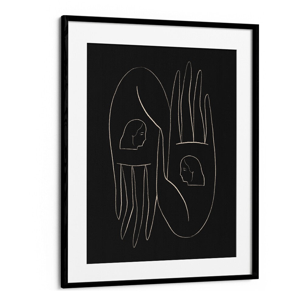 Stylish FRIENDLY HANDS, LINE ART PAINTINGS showcase unique hand designs, perfect for modern decor lovers.