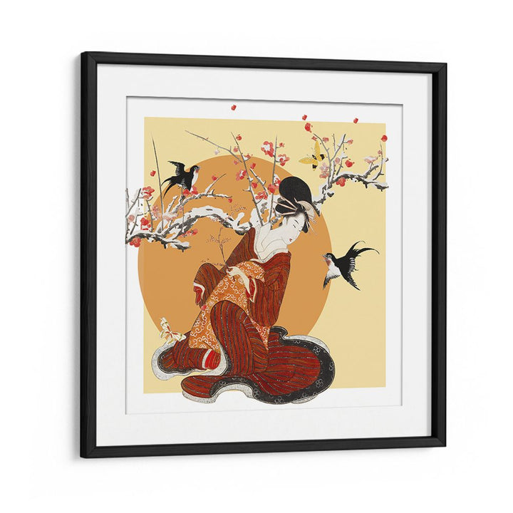 GEISHA PLUM BLOSSOMS SWALLOWS