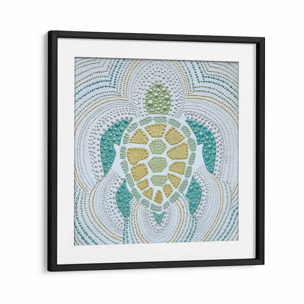 Vibrant GREEN SEA TURTLE , ANIMAL PAINTINGS artwork that enhances any space with abstract wildlife decor.