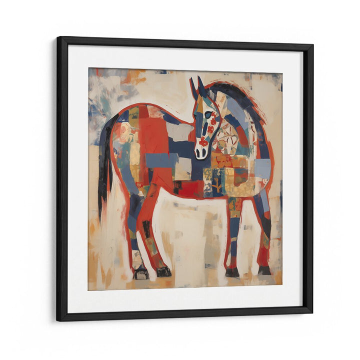 HORSE IN PATCHWORK , ANIMAL PAINTINGS