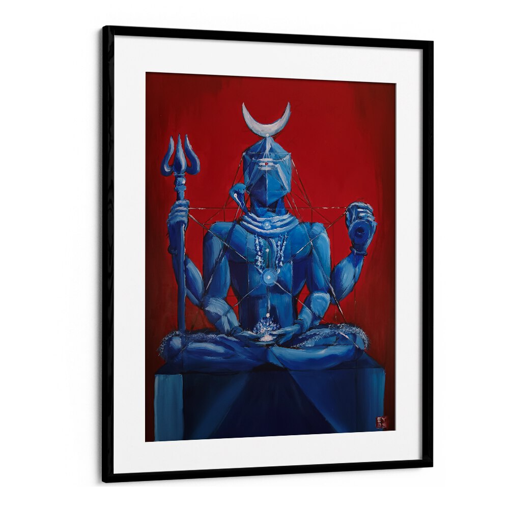 Explore the spiritual essence of I AM E SHIVA, INDIAN ART PAINTINGS by Imagineers Studio, a cosmic visual journey.