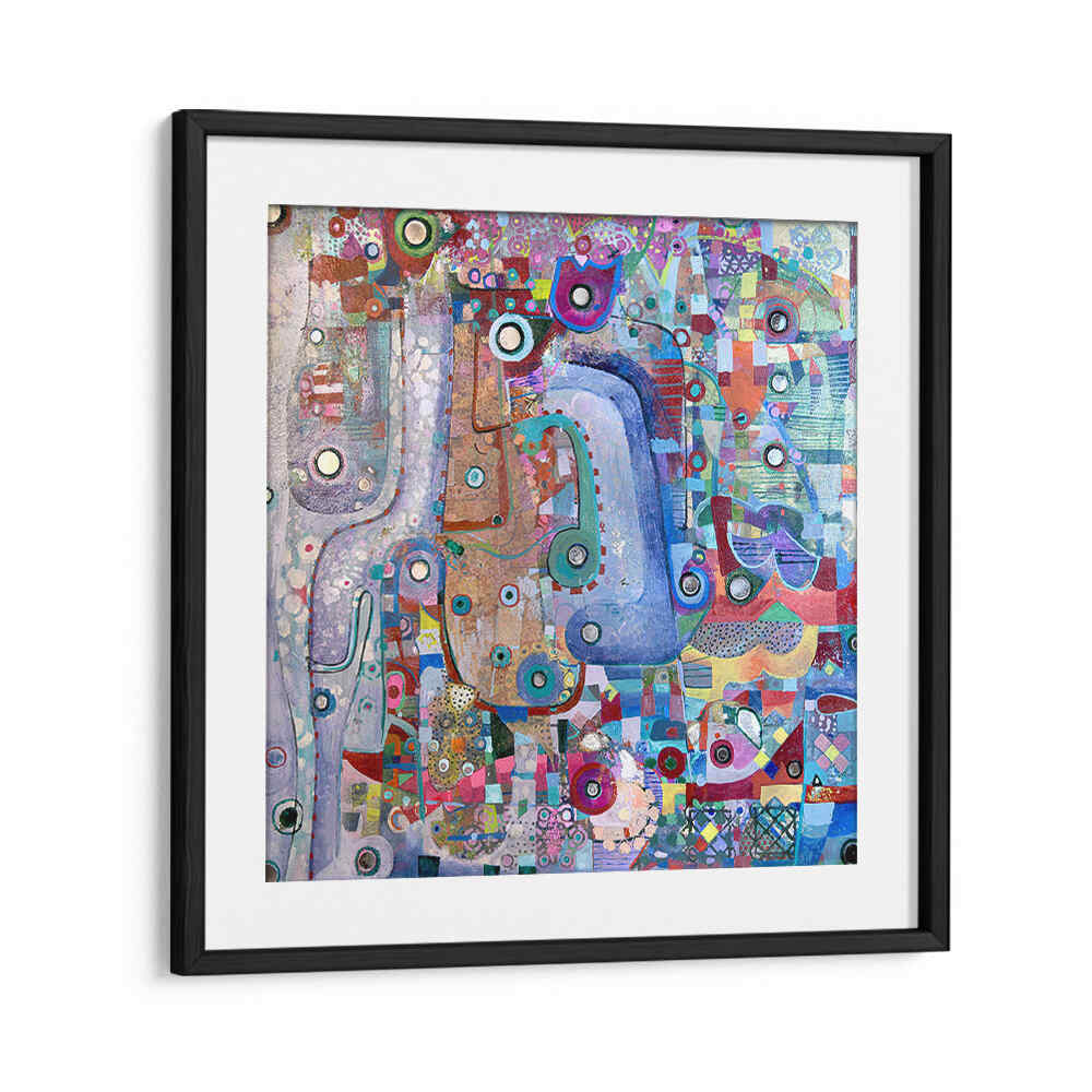 BlackMount Gallery INDIGO MIRROR , ABSTRACT PAINTINGS with layered brushwork and luminous indigo palette