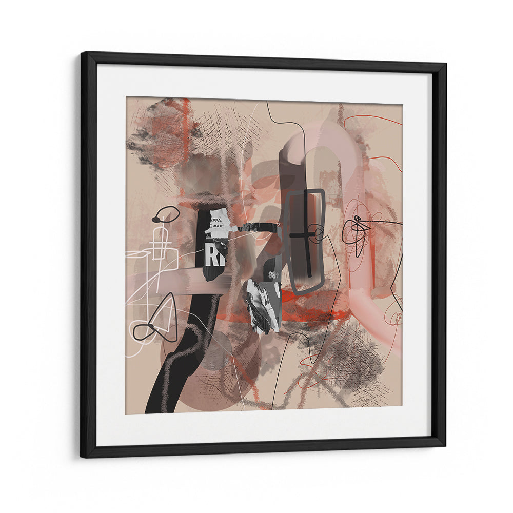 Stylish INSIDE OUTSIDE I, ABSTRACT PAINTINGS in a modern frame, perfect for enhancing your living space decor.