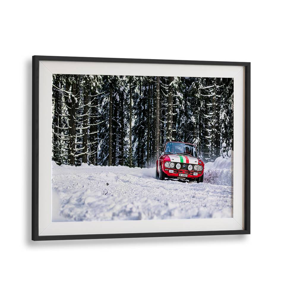 LANCIA FULVIA, PHOTOGRAPHY PRINTS captured in a snowy forest, showcasing its timeless elegance and beauty.