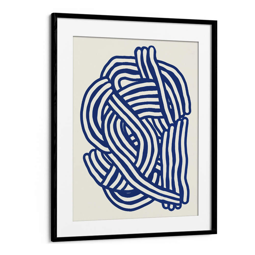 LINE ART ORGANIC SHAPE IN BLUE , LINE ART PAINTINGS