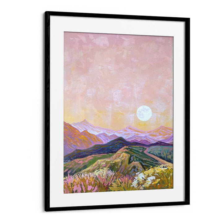 Serene MOON HILLS, LANDSCAPE PAINTINGS featuring a moonlit landscape, perfect for enhancing your home decor.