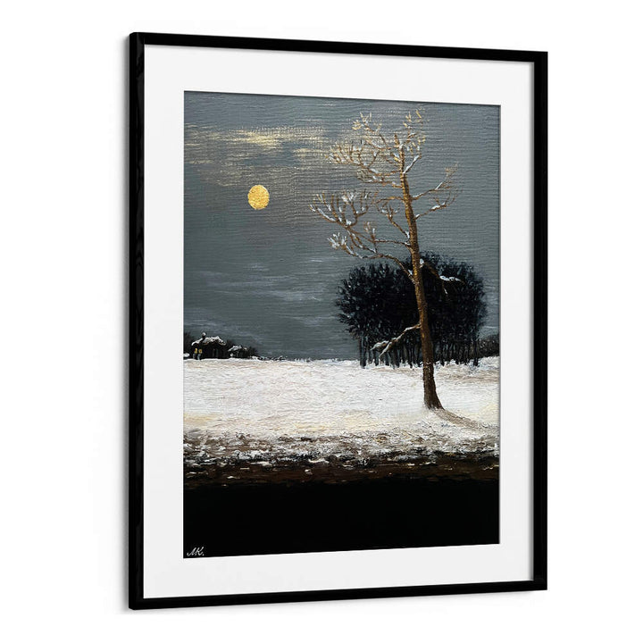 ON THE OUTSKIRTS OF A SNOWY EVENING FOREST