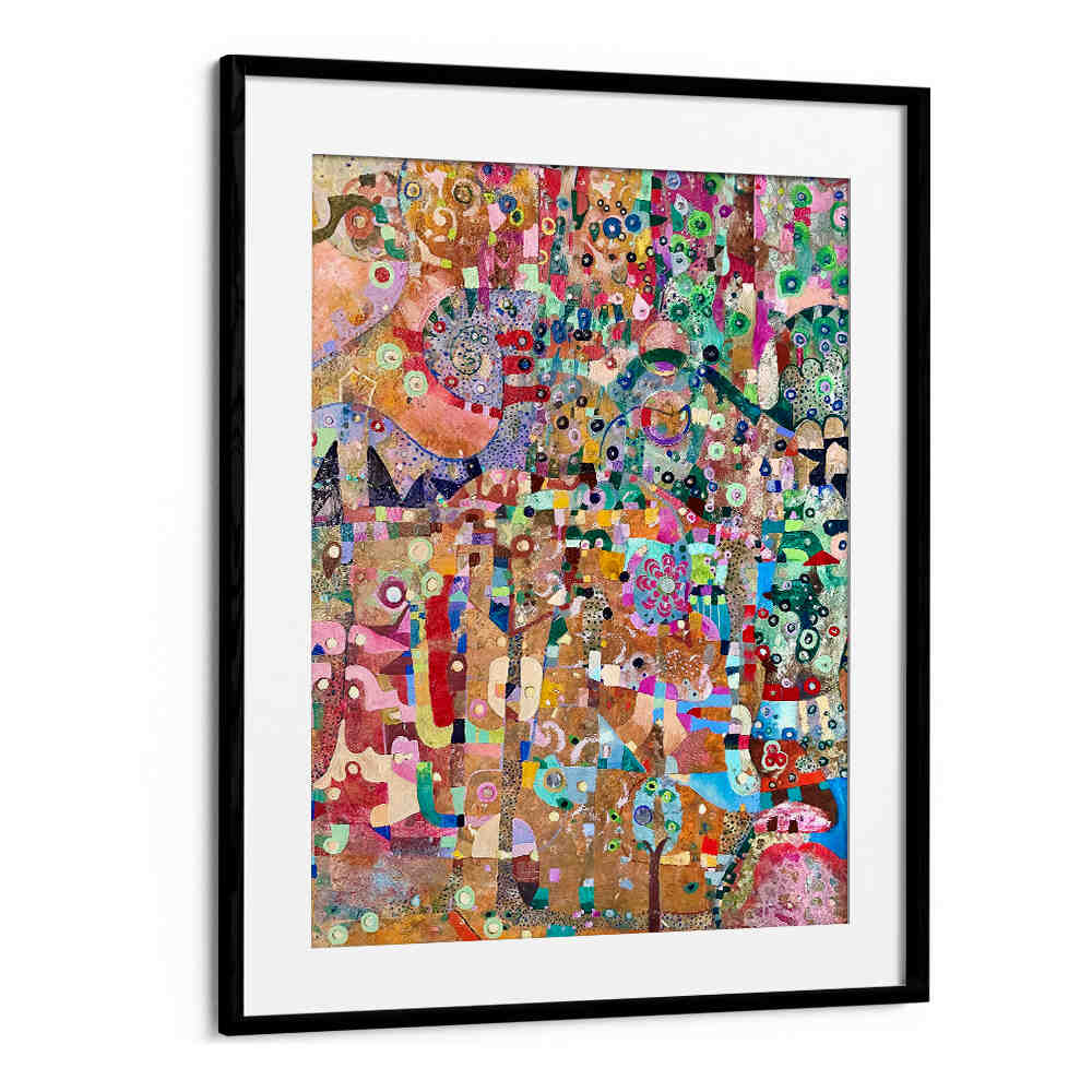 Blackmount ORANGE SWIRL , ABSTRACT PAINTINGS — vibrant canvas with orange swirls, layered texture and fluid motion