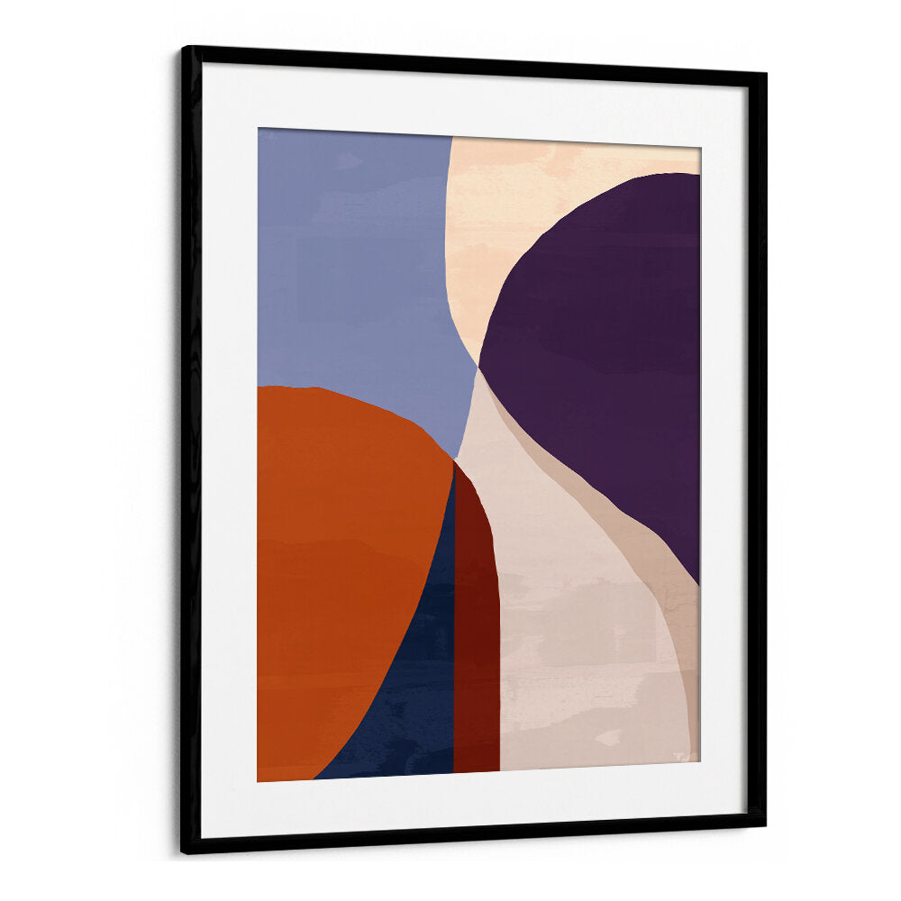 ORGANIC FORMS IN EARTHY AND BLUE TONES , ABSTRACT PAINTINGS