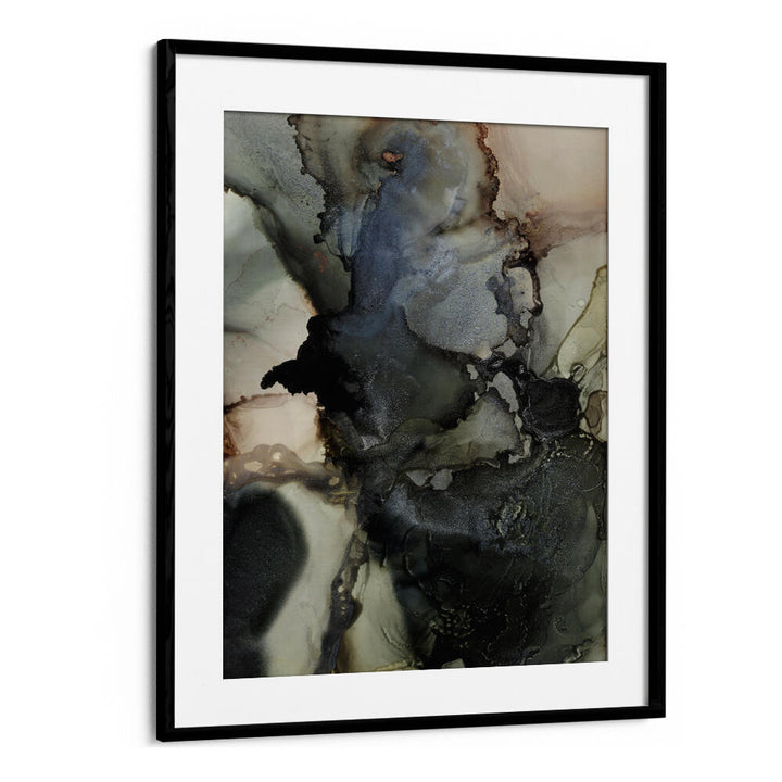 ORGANIC SHAPES WITH BLACK AND GRAY TONES , ABSTRACT PAINTINGS