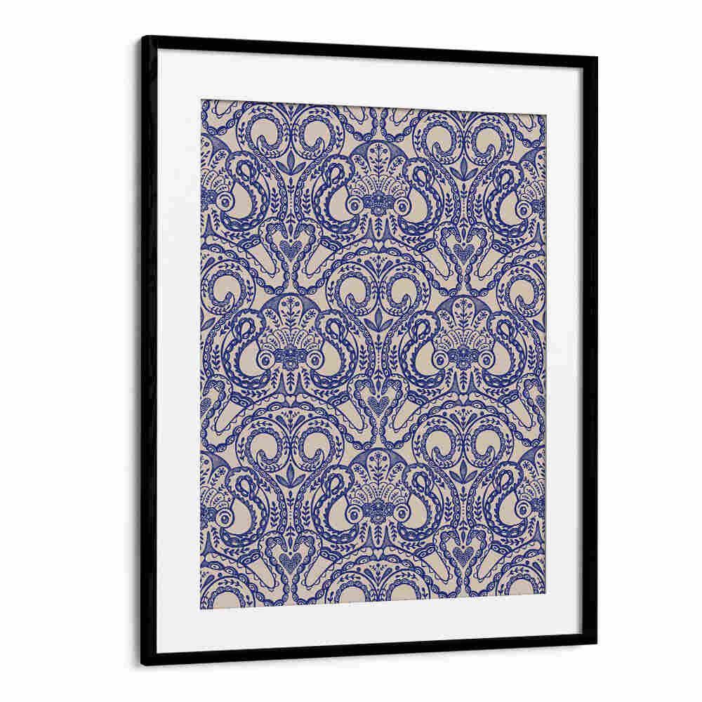OKTOPUS DAMAST INK BLUE , PATTERN ART PRINTS