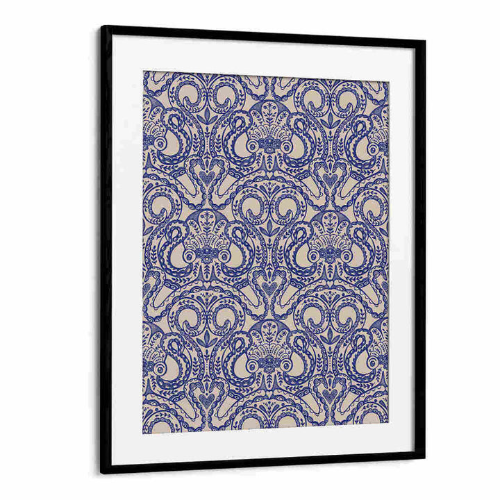 OKTOPUS DAMAST INK BLUE , PATTERN ART PRINTS