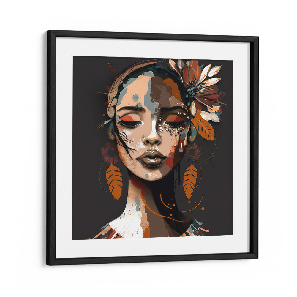 PORTRAIT OF A WOMAN WITH CLOSED EYES , PORTRAITS & FIGURATIVE ILLUSTRATIONS