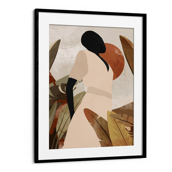 Stunning Tropical Girl, Boho Art Paintings featuring abstract design and earthy tones, perfect for vibrant decor.