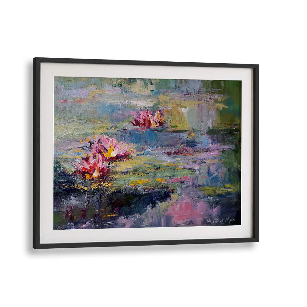 SACRED POND , FLORAL FLOWER PAINTINGS