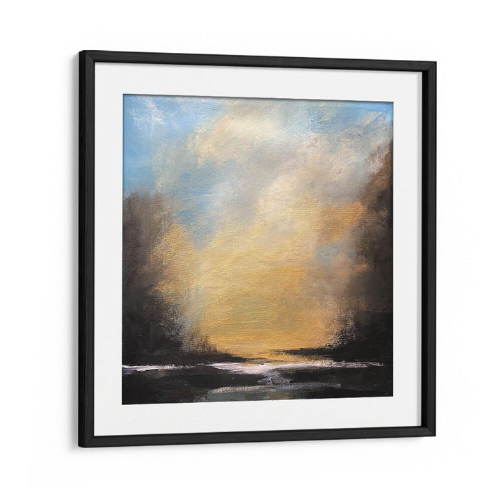 Vibrant hues capture serenity in the SUNSET TRANQUIL HORIZON, LANDSCAPE PAINTINGS collection. Perfect for any space.