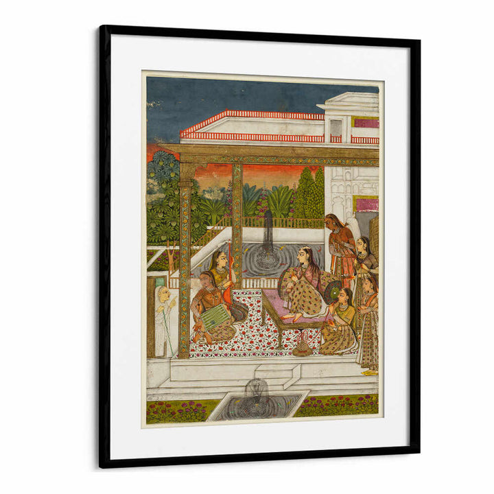 GARDEN COURT OF GENTLE CONVERSATIONS , INDIAN ART PAINTINGS