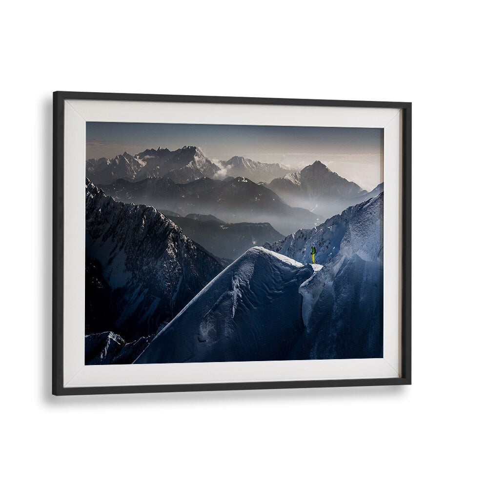 Majestic mountain landscape showcasing the essence of SILENT MOMENTS BEFORE DESCENT, PHOTOGRAPHY PRINTS.