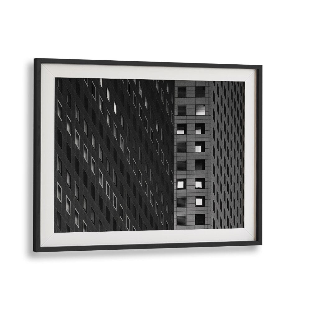 Fine art SQUARES, PHOTOGRAPHY PRINTS showcasing urban architecture in striking black and white, perfect for modern decor.