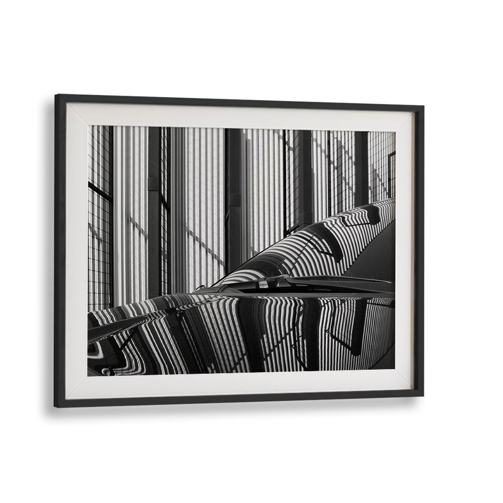 Elegant STRAIGHT, PHOTOGRAPHY PRINTS showcasing urban reflections in black and white, perfect for any art lover's collection.