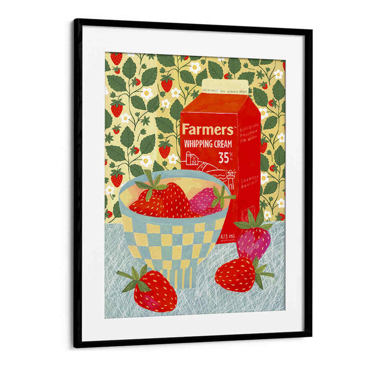 STRAWBERRIES IN A CHECKERED BOWL