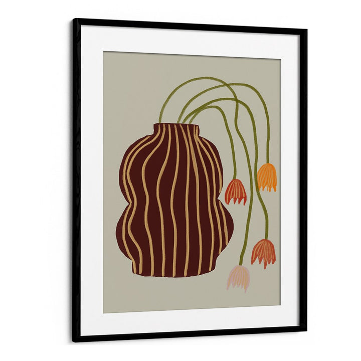 STRIPED VASE DROOPING FLOWERS