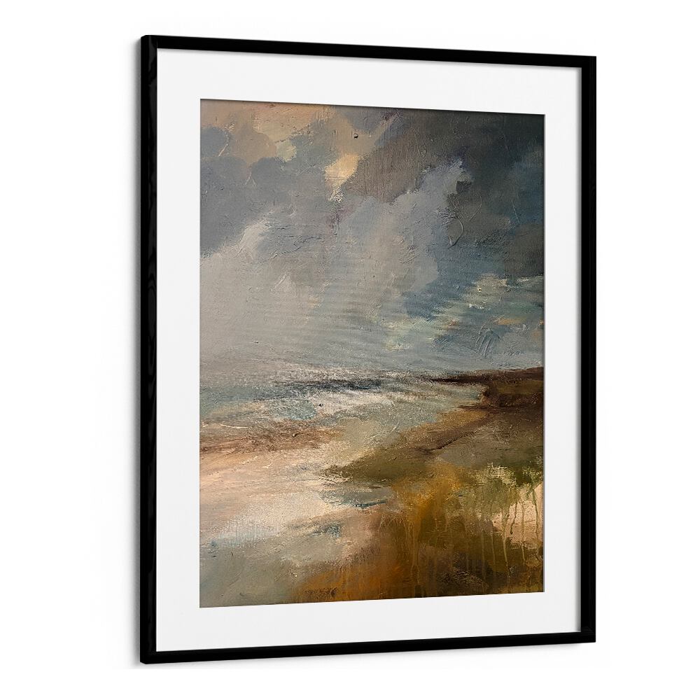 Serene ocean dramatic sky landscape paintings featuring captivating colors and textures for your living space.