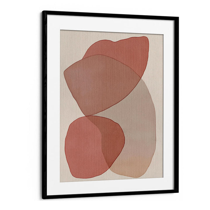 TRANSLUCENT SHAPES IN SOFT PINKS AND REDS , BOHO ART PAINTINGS