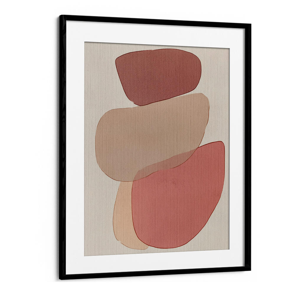 TRANSLUCENT SHAPES IN SOFT PINKS AND REDS II , BOHO ART PAINTINGS