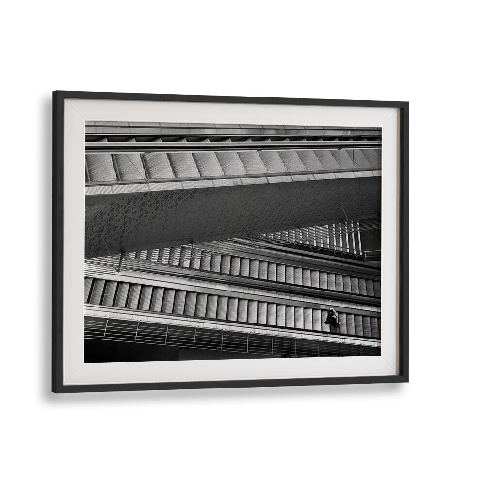 Dynamic black and white composition showcasing urban life in UNTITLED V, PHOTOGRAPHY PRINTS for modern art enthusiasts.