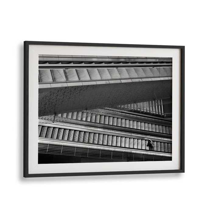Dynamic black and white composition showcasing urban life in UNTITLED V, PHOTOGRAPHY PRINTS for modern art enthusiasts.